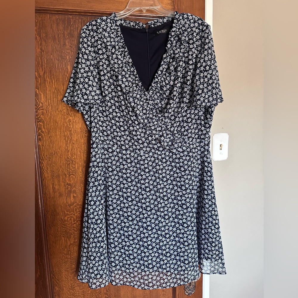 Ralph Lauren Black and White Floral Dress